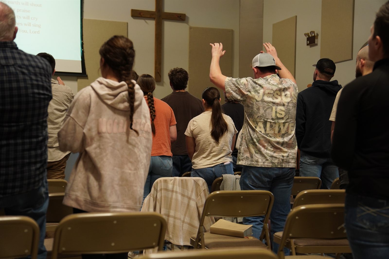 Hands raised in worship