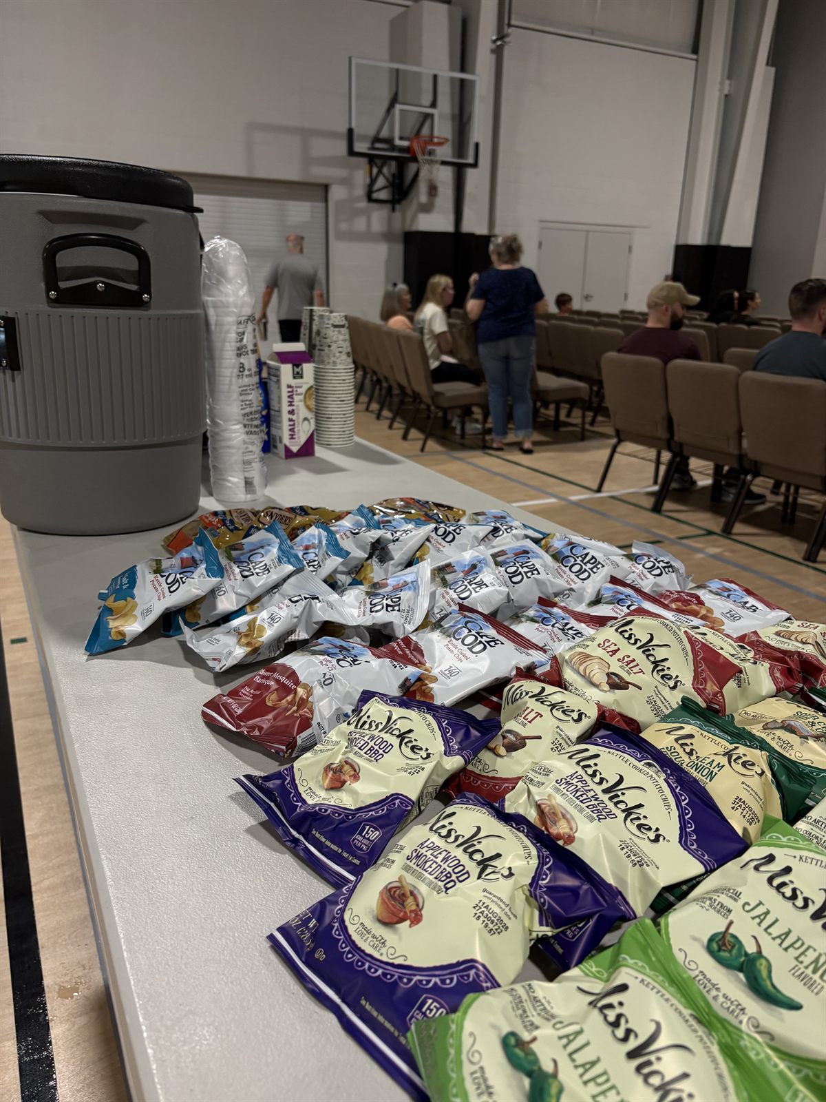 The snack table set out for fellowship