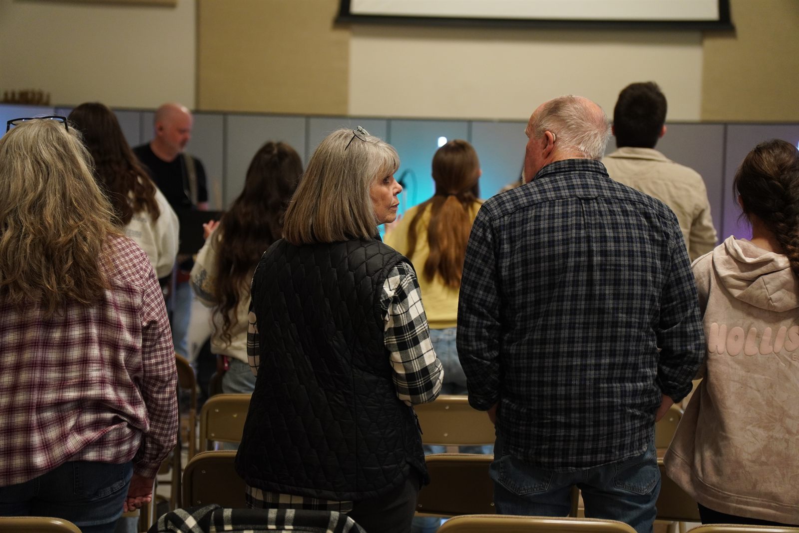 A crowd gathered in worship